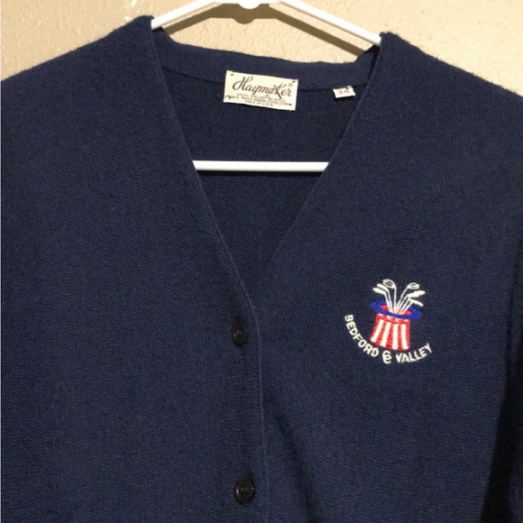 Vintage Haymaker Navy Blue Button Cardigan Sweater Adult Size 34 USA Made - Picture 2 of 6